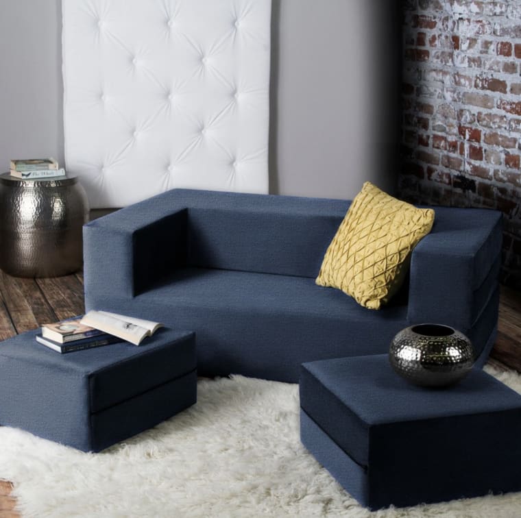 Jaxx Zipline Convertible Sleeper Loveseat And Ottoman Set
