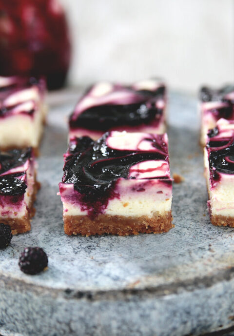 Black Raspberry Cheesecake Bars