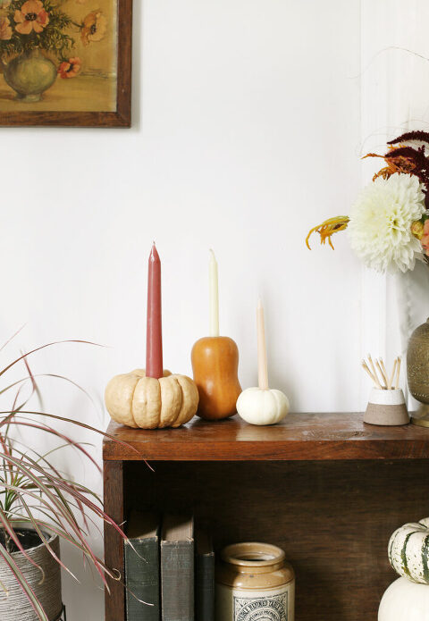 DIY Pumpkin Candle Holders